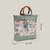 petal posh sage green cotton botanical embellished handheld bag