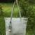 earth edit sage green cotton geometric jacquard tote bag