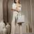 earth edit sage green cotton geometric jacquard tote bag