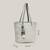 earth edit sage green cotton geometric jacquard tote bag