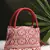 tribal maroon cotton abstract jacquard handheld bag