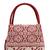 tribal maroon cotton abstract jacquard handheld bag