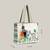 kooky natural & multi jacquard boho floral embroidered tote bag
