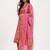 Yufta pink floral print cotton anarkali kurta trouser dupatta set one pocket kurta