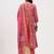Yufta pink floral print cotton anarkali kurta trouser dupatta set one pocket kurta