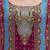 Yufta purple and blue floral natural silk crepe a-line have a lining kurta palazzo dupatta set
