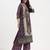 Yufta lavender paisley print natural silk crepe a-line kurta palazzo dupatta set