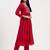 Yufta pink embroidered chanderi silk a-line kurta trouser dupatta set