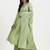 Yufta green solid roman silk anarkali kurta palazzo dupatta set