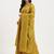 Yufta mustard solid roman silk anarkali kurta palazzo dupatta set