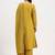 Yufta mustard solid roman silk anarkali kurta palazzo dupatta set
