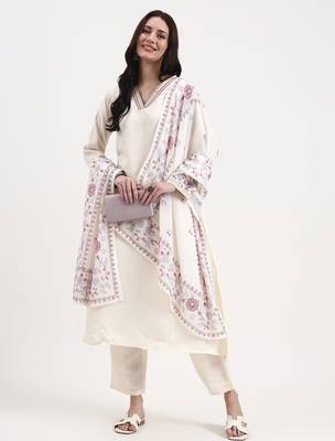 roman silk cream kurta dupatta pant setset 1