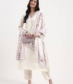 roman silk cream kurta dupatta pant setset