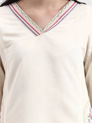 roman silk cream kurta dupatta pant setset 4