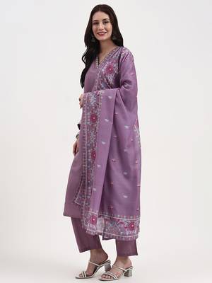 roman silk lavender kurta dupatta pant setset 2