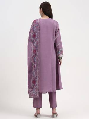 roman silk lavender kurta dupatta pant setset 3