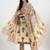 Yufta beige pure cotton sequins work straight kurta trouser dupatta set