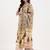 Yufta beige pure cotton sequins work straight kurta trouser dupatta set