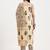 Yufta beige pure cotton sequins work straight kurta trouser dupatta set