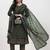 Yufta green pure cotton a flared kurta set with pant and dupatta
