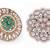 Round design green and grey stone gold plated set of 2 combo brass adjustable finger ring for women