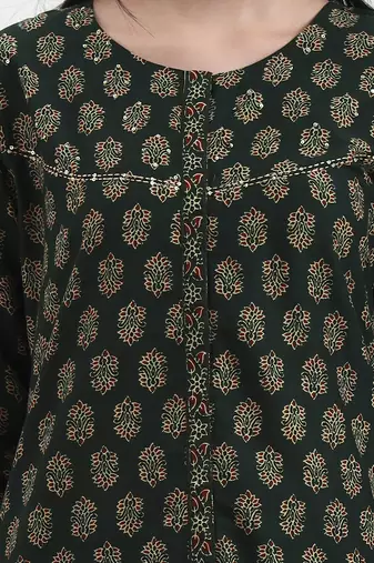 green pure cotton a flared kurta set with pant and dupatta
