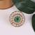 Round design green and grey stone gold plated set of 2 combo brass adjustable finger ring for women
