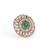 Round design green and grey stone gold plated set of 2 combo brass adjustable finger ring for women