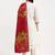 Yufta cream chanderi a line dori embroidery kurta set with pant and dupatta