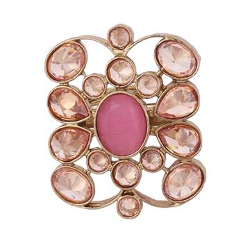 Pleasant oval shape gold plated set of 2 combo adjustable finger ring for women 5