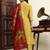 Yufta yellow chanderi a line dori embroidery kurta set with pant and dupatta