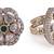Oval shape white stone gold plated set of 2 combo brass adjustable finger ring for women