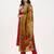 Yufta red chanderi a line dori embroidery kurta set with pant and dupatta