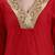 Yufta red chanderi a line dori embroidery kurta set with pant and dupatta