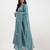 Yufta turquoise blue vichitra kalidaar kurta set with pant and dupatta