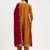 Yufta mustard vichitra kalidaar kurta set with pant and dupatta