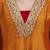 Yufta mustard vichitra kalidaar kurta set with pant and dupatta