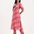 Yufta pink cotton leheriya kurta pant set