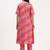 Yufta pink cotton leheriya kurta pant set