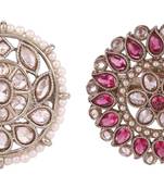 Good-looking oval shape gold plated set of 2 combo adjustable finger ring for women