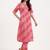Yufta pink cotton leheriya kurta pant set