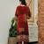 Yufta natural crepe maroon kurta dupatta pant set
