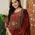 Yufta natural crepe maroon kurta dupatta pant set