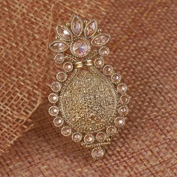 Incredible flower and kalash shape gold plated set of 2 combo adjustable finger ring for women 3