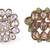 Modish round and oval shape gold plated set of 2 combo adjustable finger ring for women