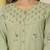 Yufta green floral print pure cotton kantha work a-line kurta trouser dupatta set