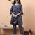 Yufta blue cotton maternity a-line kurta pant set