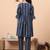 Yufta blue cotton maternity kurta pant set