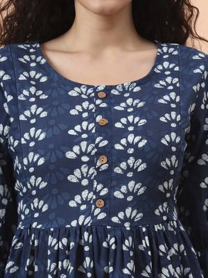 blue cotton maternity kurta pant set 4