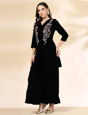 black velvet zari work co-ord set 2
